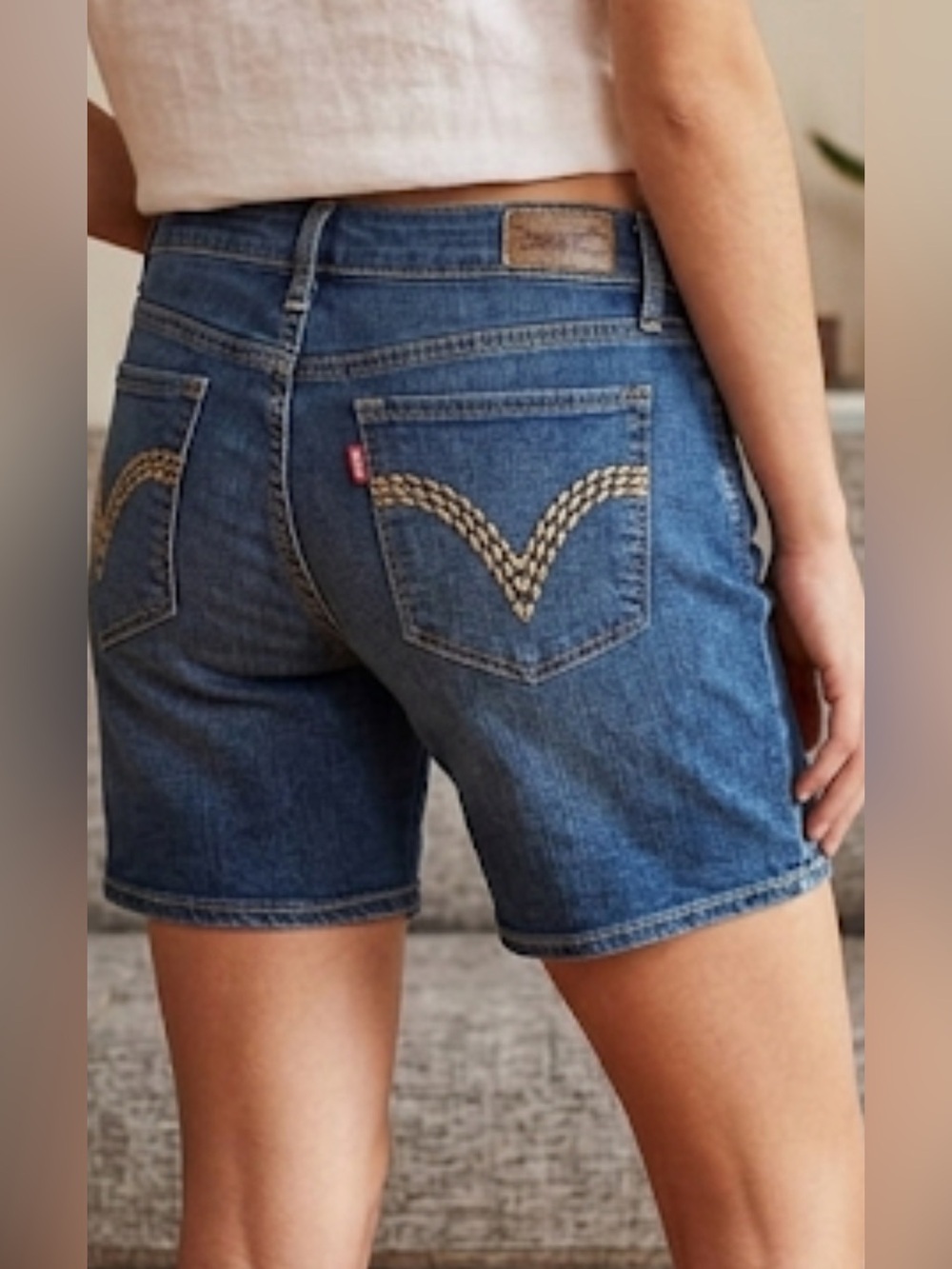 Levi's Blue Denim Midi Shorts size 3